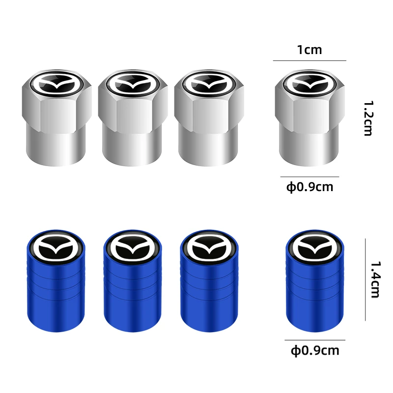 4pcs Car Wheel Tyre Valve Stem Caps Dust Accessories For Mazda 3 6 BL BM GJ CX3 CX-5 CX-8 KE KF CX7 CX9 MX5