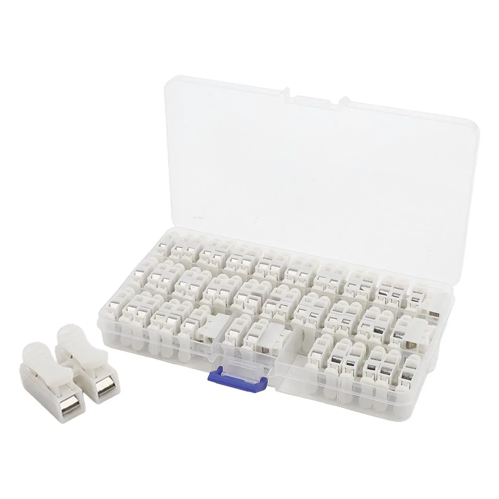 

55PCS CH2 Quick Connect Electrical Wire Terminal Block 220V 10A with Tool Installation for Automotive and DIY Projects