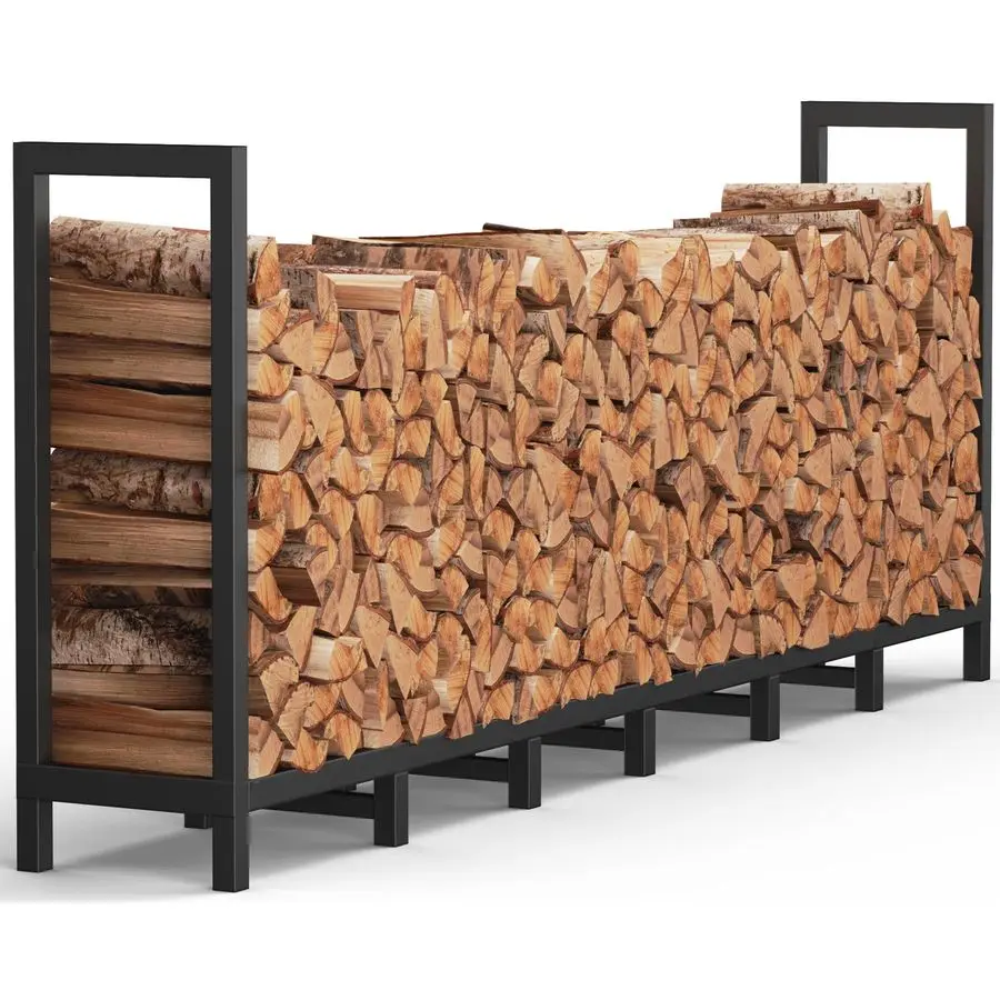 

Outdoor Firewood Rack Holder with 14 Support Legs for Fire Wood Pile Storage, Adjustable Heavy Duty Log Stacker Stand Organizer,