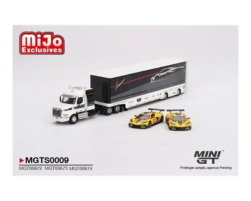 MINI GT 1:64 Chevroler Racing C8.R Racing Transporter Set Model Car