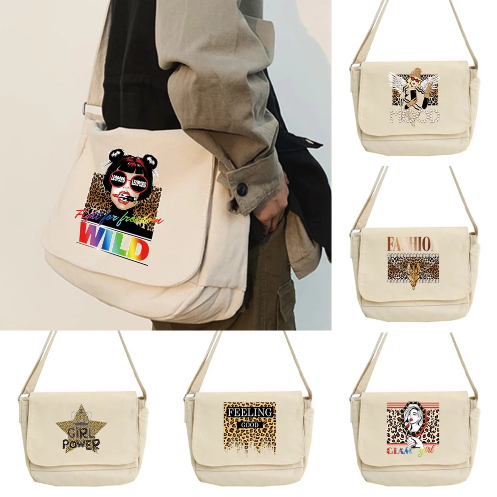

Сумка-мессенджер женская, простой Многофункциональный мессенджер в молодежном стиле Харадзюку, портативная сумочка на одно плечо с леопардовым принтом
