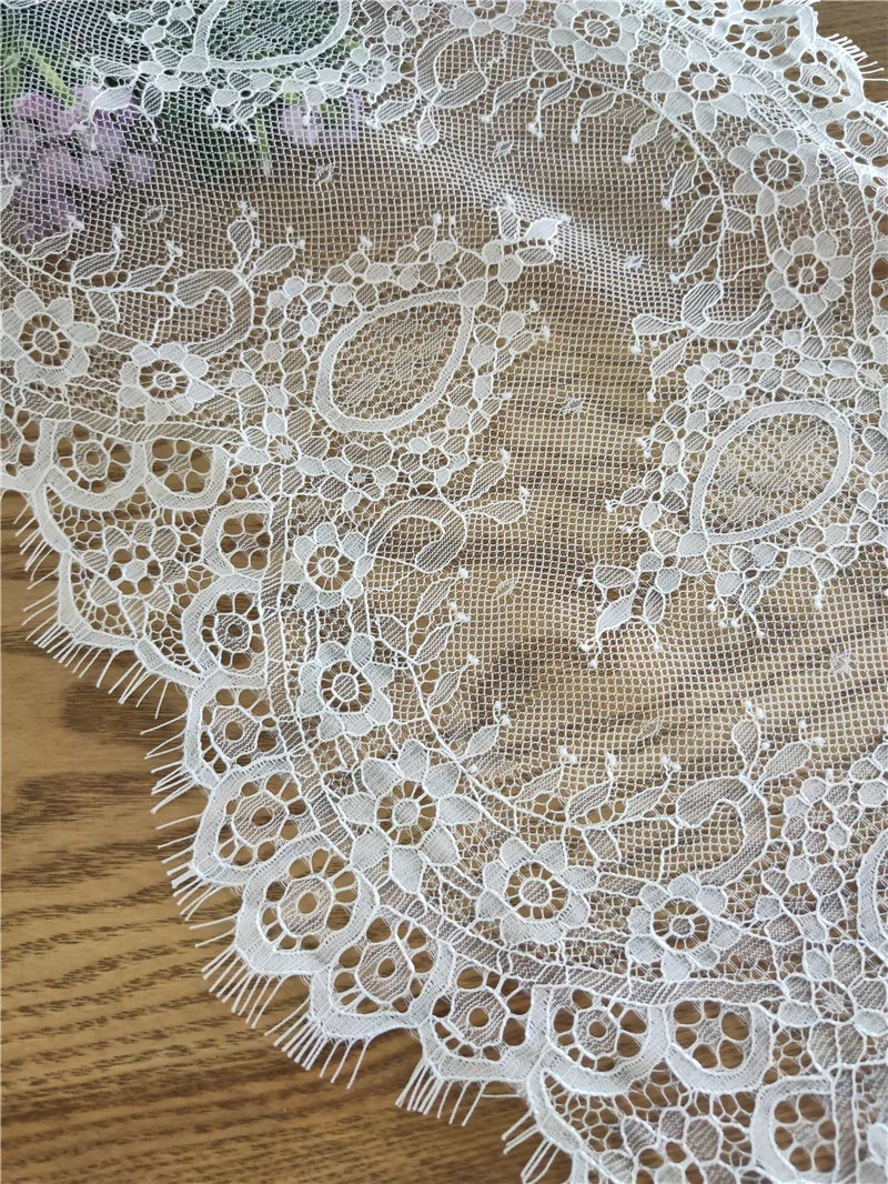 High Quality Eyelash Lace for Wedding Dresses Children's Clothing Skirt Edge Veil Fabric Ideal for Garment Trimming Sets