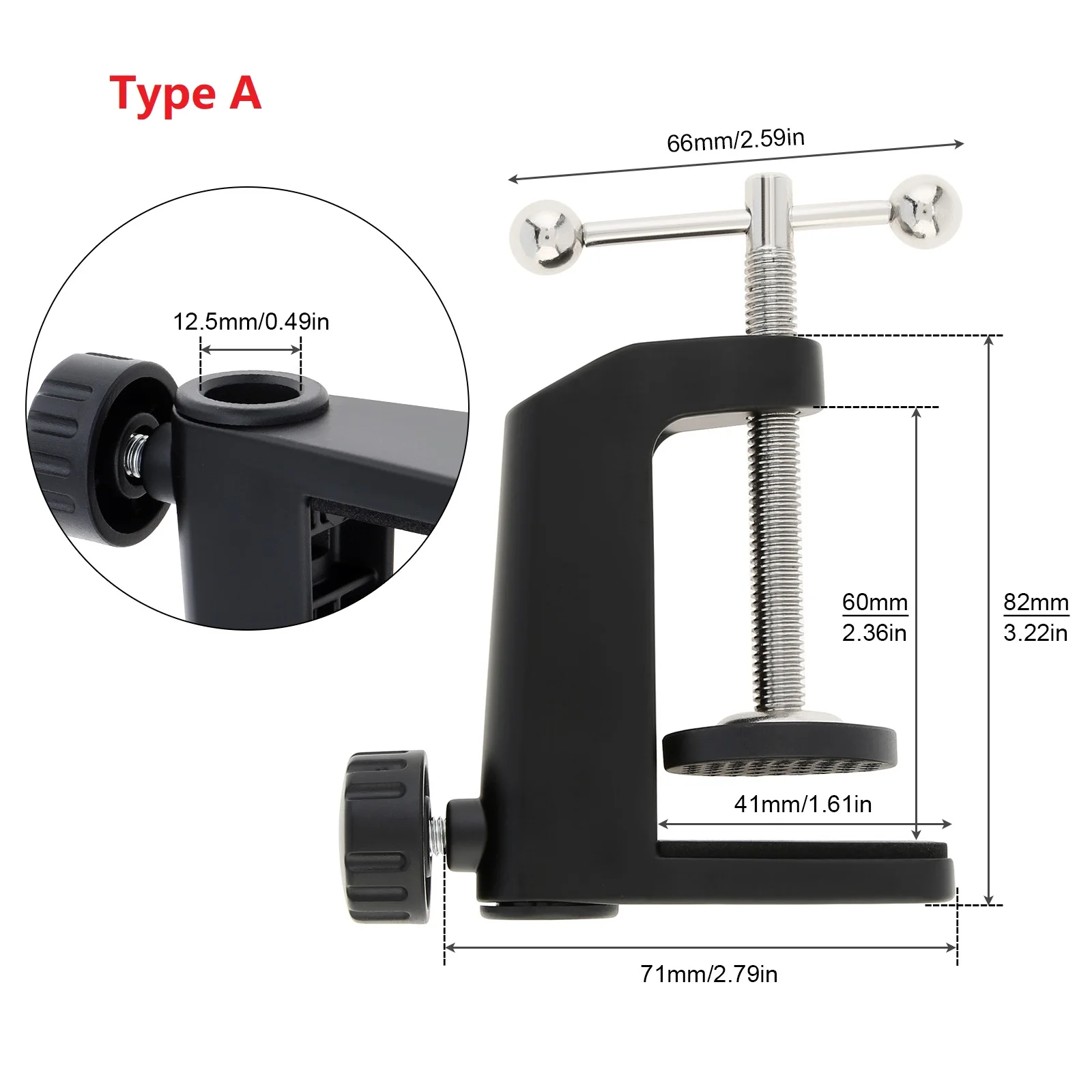 2-IN-1 Heavy Duty Table Mount Clamp Metal Desk Clamp Mic Clamp Holder for Microphone Suspension Boom Scissor Arm / Desk Lamp