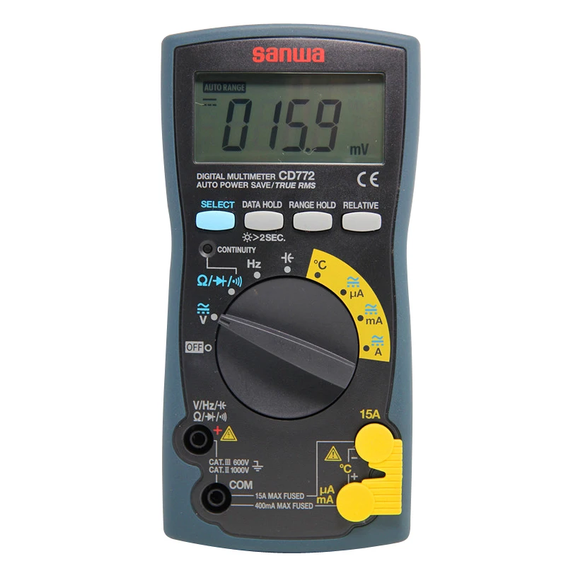 Japan sanwa CD772 Compact True RMS Digital Multimeter;Blacklight & Temperature measurement