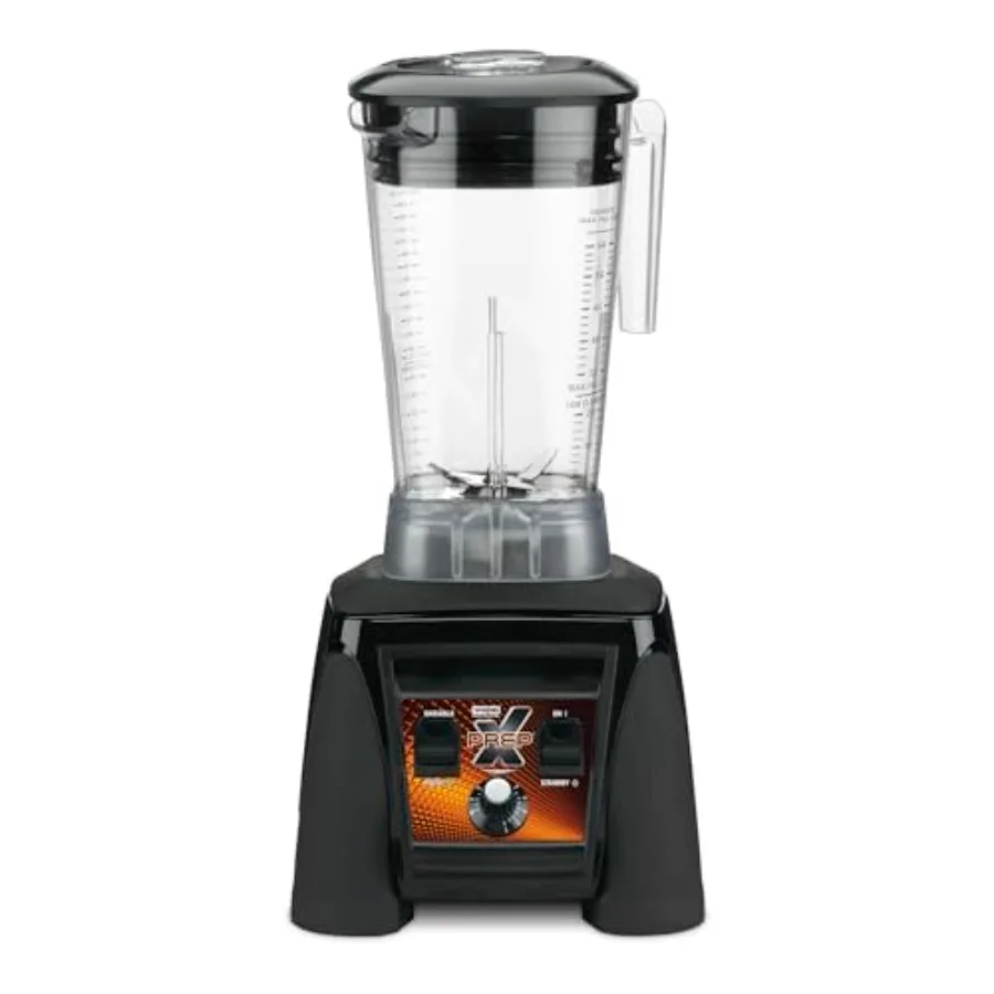 

Commercial blender for food service use, copolyester material, transparent color, 3.5 HP motor with variable speed dial control