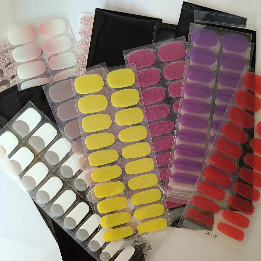 

20 насадок, французские гелевые полоски для ногтей, патч-ползунки, клейкие водонепроницаемые долговечные гелевые накладки для ногтей с полным покрытием, нужен УФ-лампой