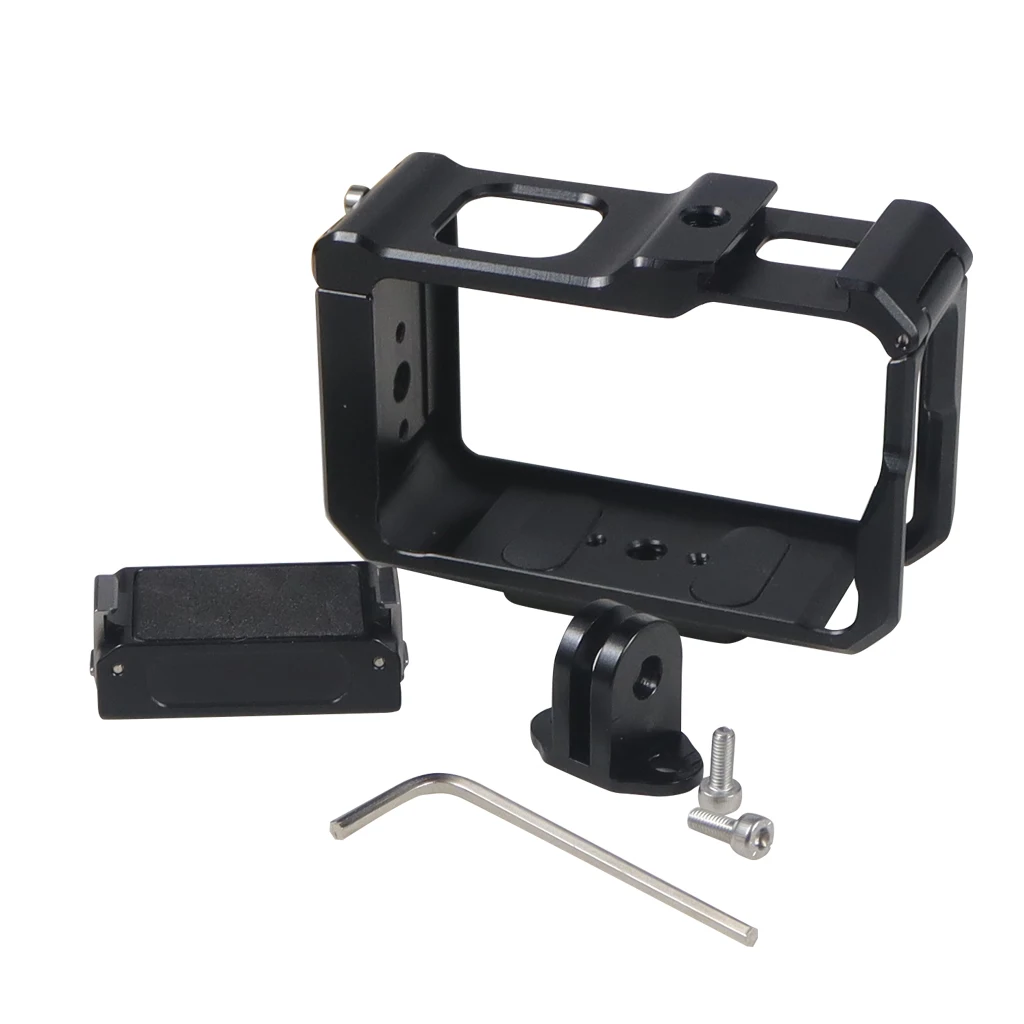 Neue Metallkäfig-Rig-Magnetgrundplatte für DJI OSMO Action 3 4 5 Pro Schutzrahmengehäuse Erweitern Sie den Kaltschuh-Montage-Stativadapter – Detail 13