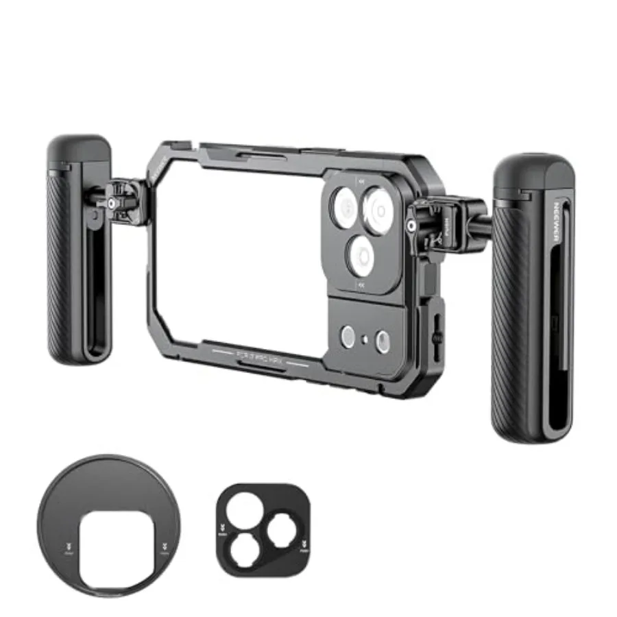 

NEEWER Phone Cage Kit Compatible with iPhone 17 Pro Max Only Video Rig Stabilizer Accessories with 67mm Filter Ring 17mm Lens B