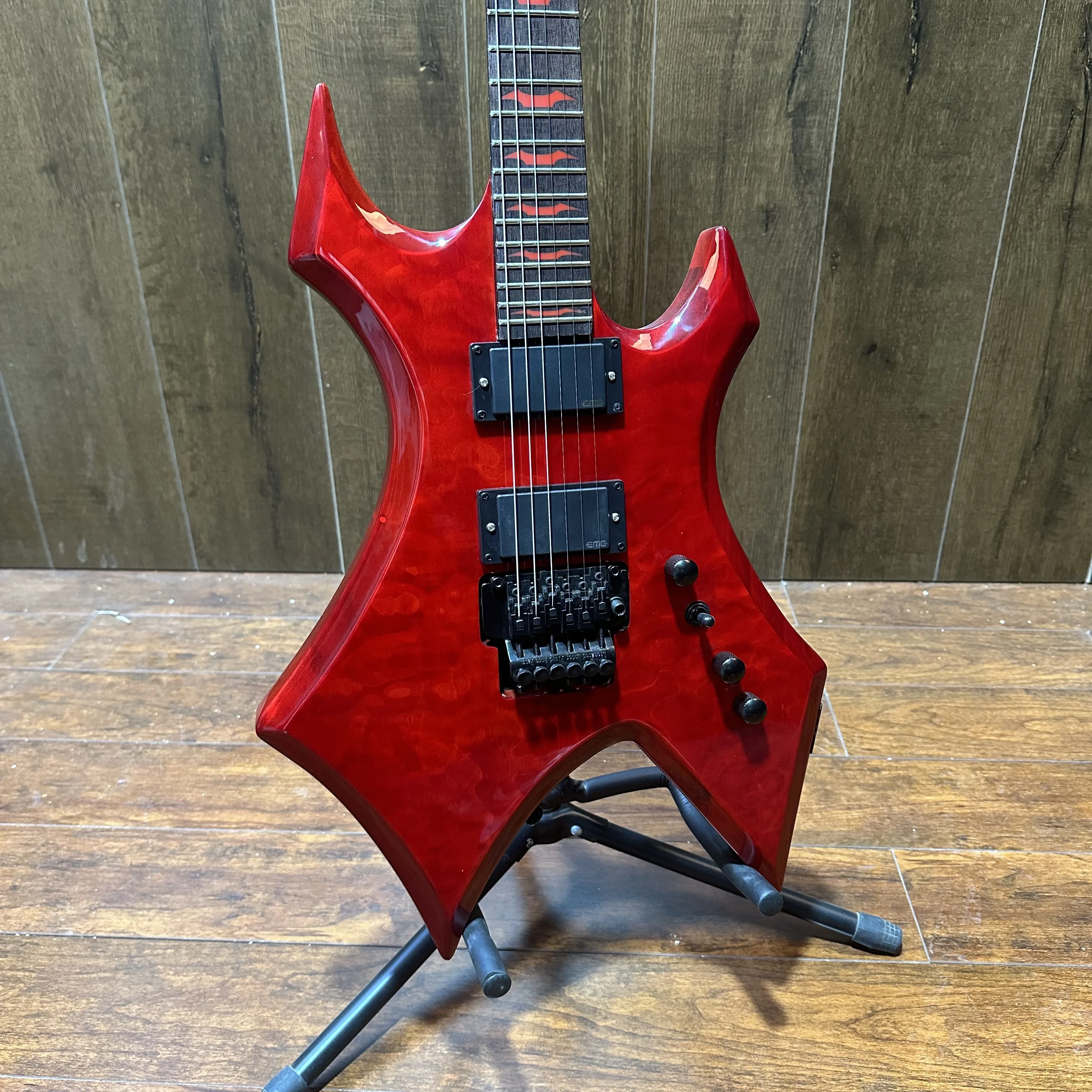 

Custom Red BC Rich Guitar Double Floyd Rose Vibrato EMG Pickups