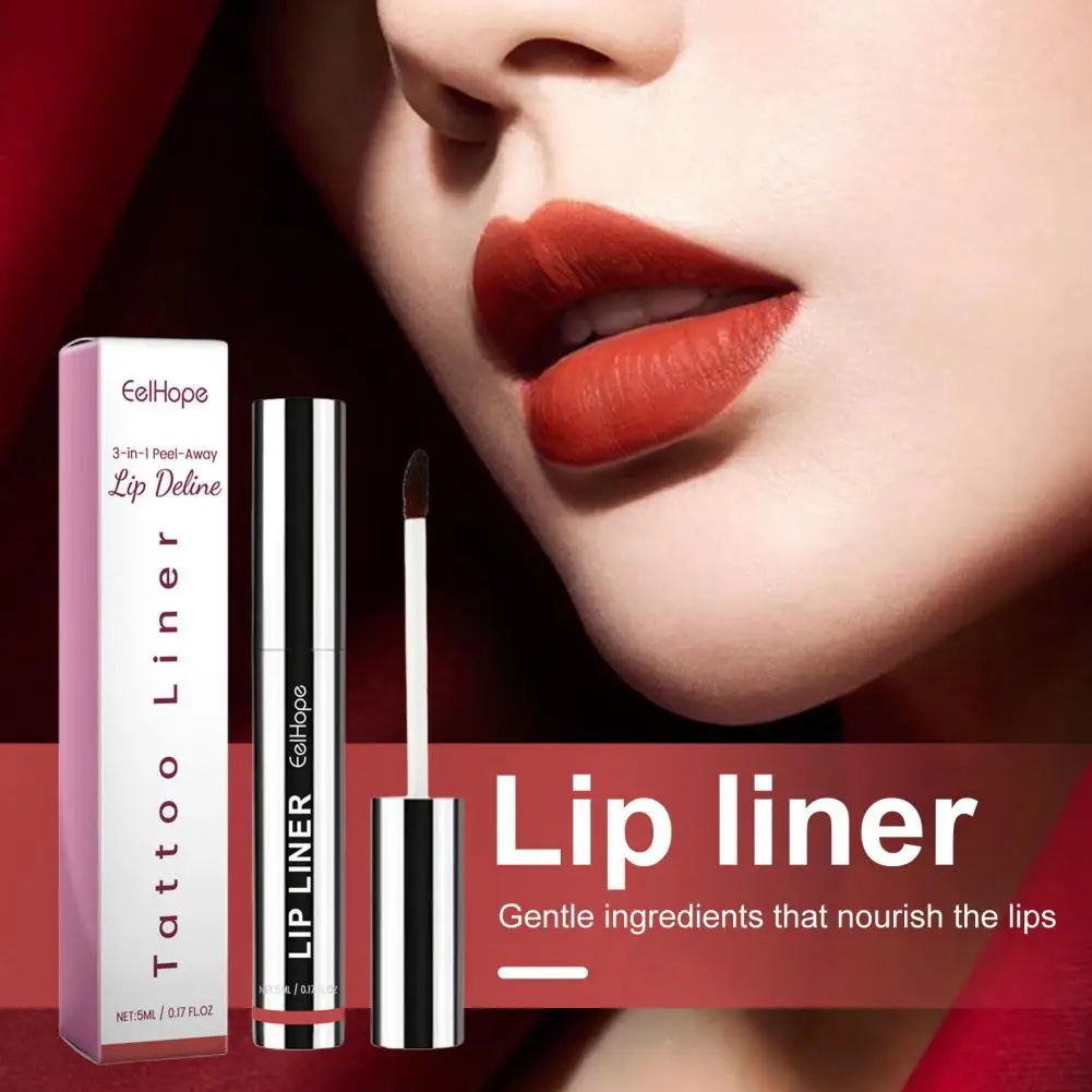 5ML Peel-off Lip Liner Waterproof Highly Pigmented Removable Plump Lip Tattoo Stain Women Lip Makeup Tools Birthday Gift