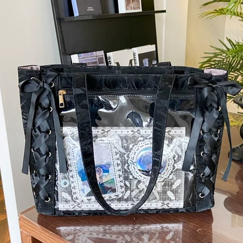 Imagen 2 del producto Nueva y versátil cinta de moda Itabag gran capacidad verde comida grande Anime Millet bolso diario un bolso grande de hombro