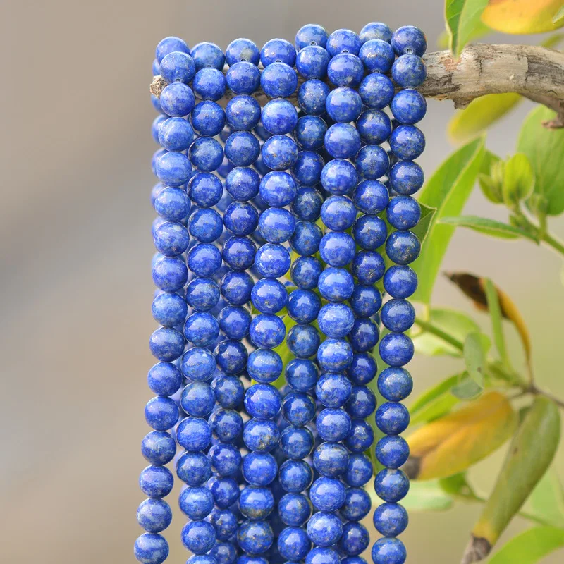 

Joanlyn Grade AB Natural Lapis Lazuli Beads NOT Dyed 2mm-12mm Smooth Polished Round 15 Inch Strand LL07