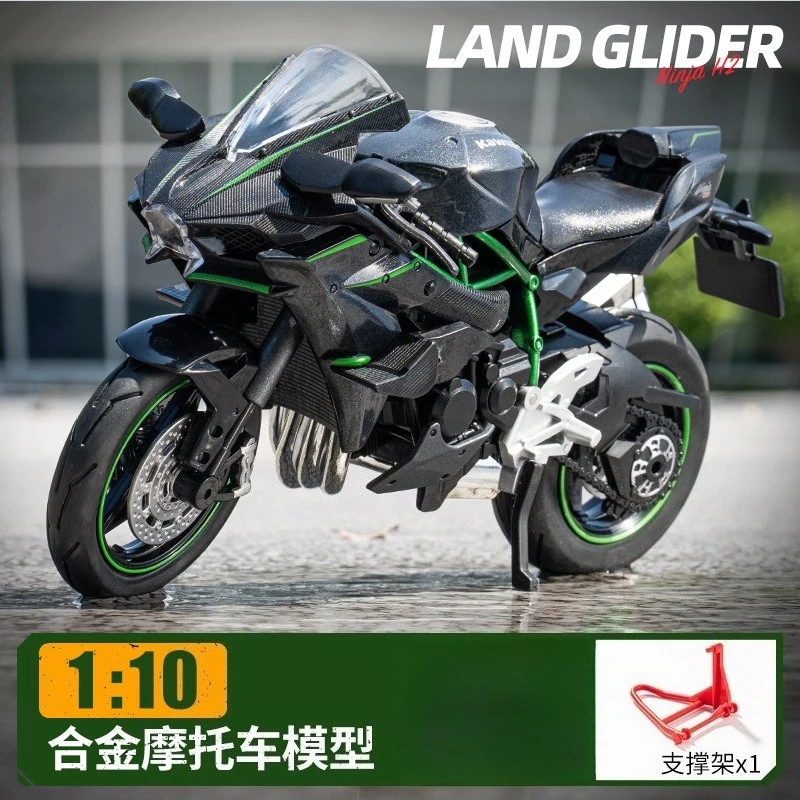Tamanho grande escala 1:10 modelo fundido modelo de motocicleta crianças som e luz moto brinquedo ou coleção presente namorado