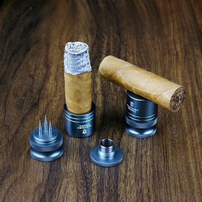 

Portable Cigar Holder Cigar Punch Device Ash Trimmer Cigar Drill Knife Hole Opener Needle Multi-Functional Cigar Smoke Device