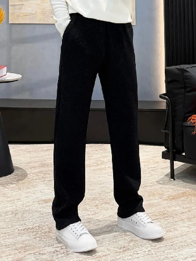 

Новые мужские повседневные спортивные брюки 2026 года: высокая талия, широкие штанины, прямой крой, легкие, универсальные, длинные брюки для делового повседневного стиля