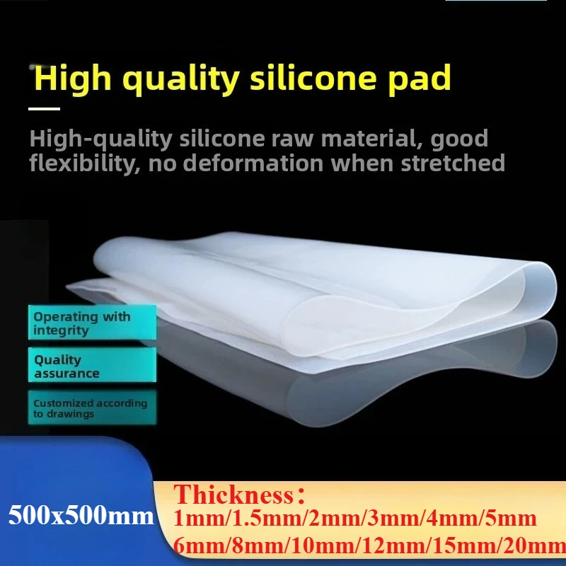 Translucent High-Temp Resistant Silicone Sheet - Odorless, Waterproof, Anti-Slip & Shock-Absorbent Silicone Gasket