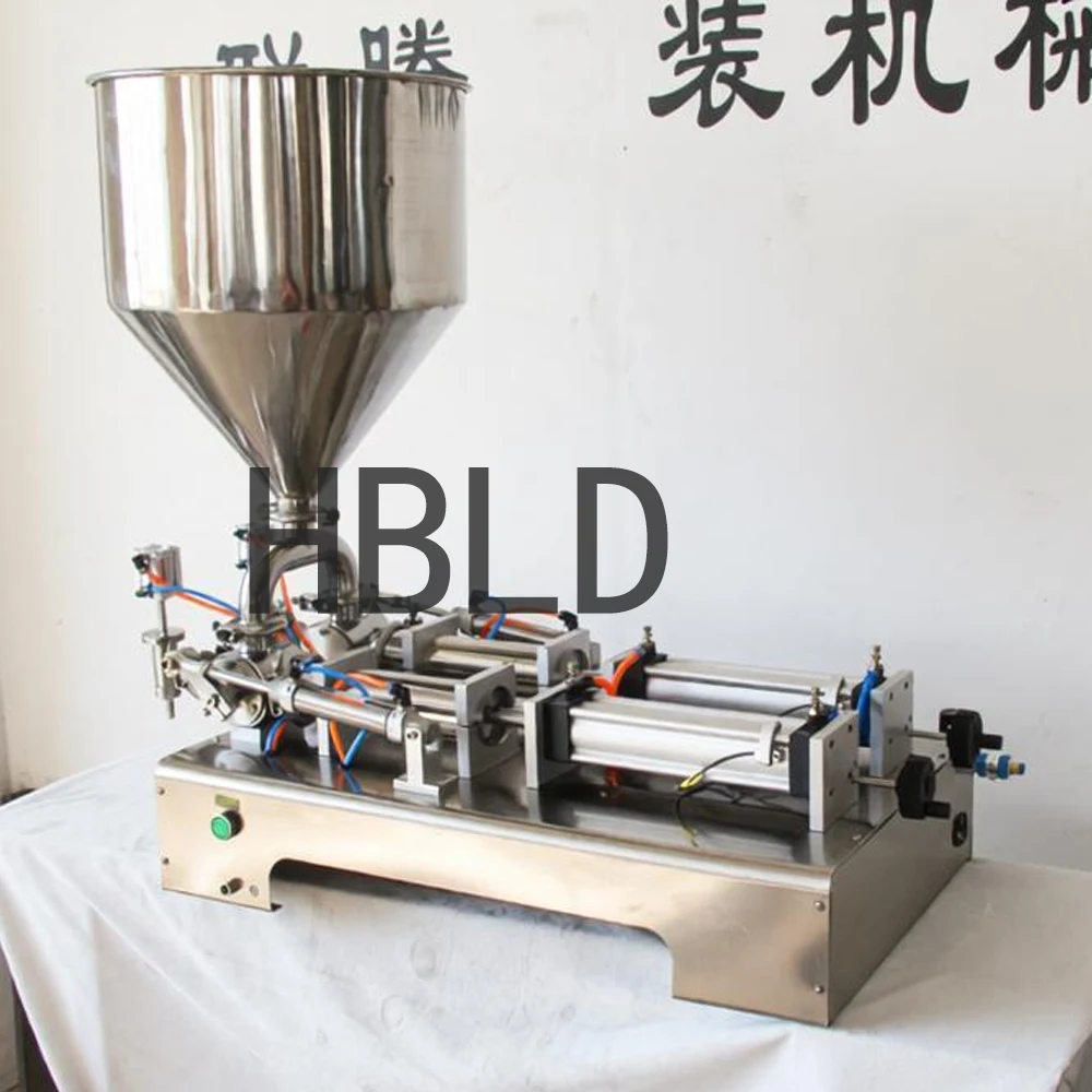 Double Head Paste Filling Machine 1000-5000ml Quantitative Filler For Thick Sauce Honey Shampoo Cream Small Scale Bottling