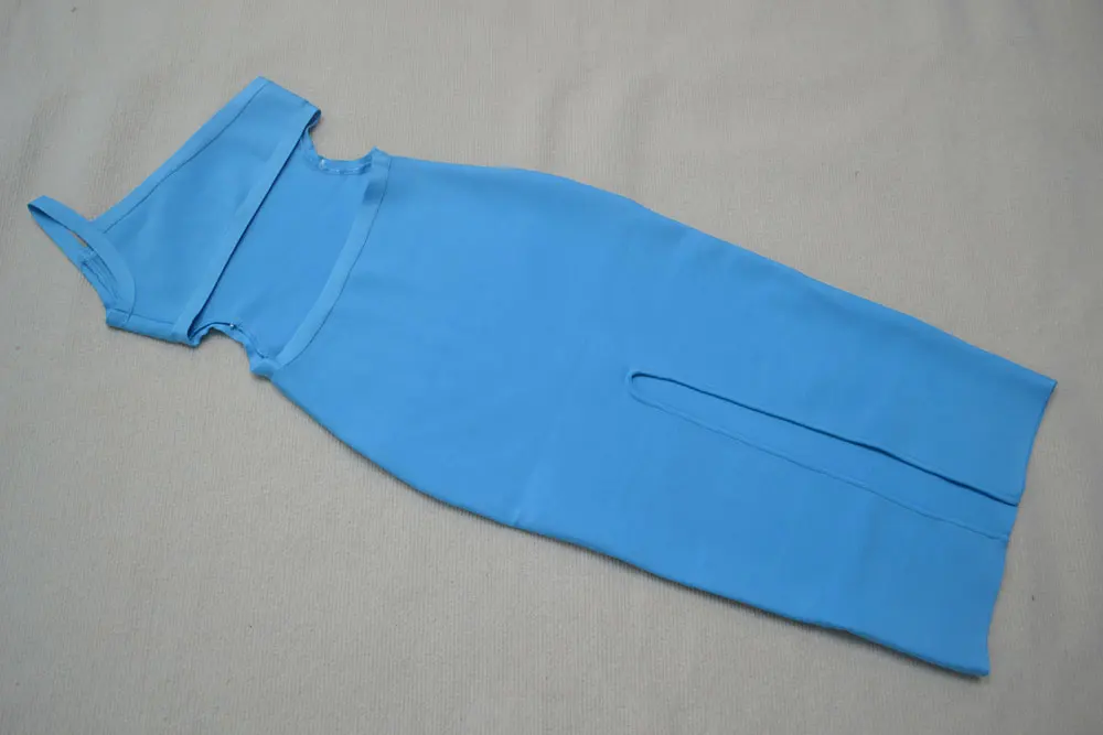 2025 Sexy Damen-Blaues Verbandkleid mit einer Schulter, ärmellos, figurbetont, rückenfrei und knielang, Cocktail-Abendparty, Vestidos