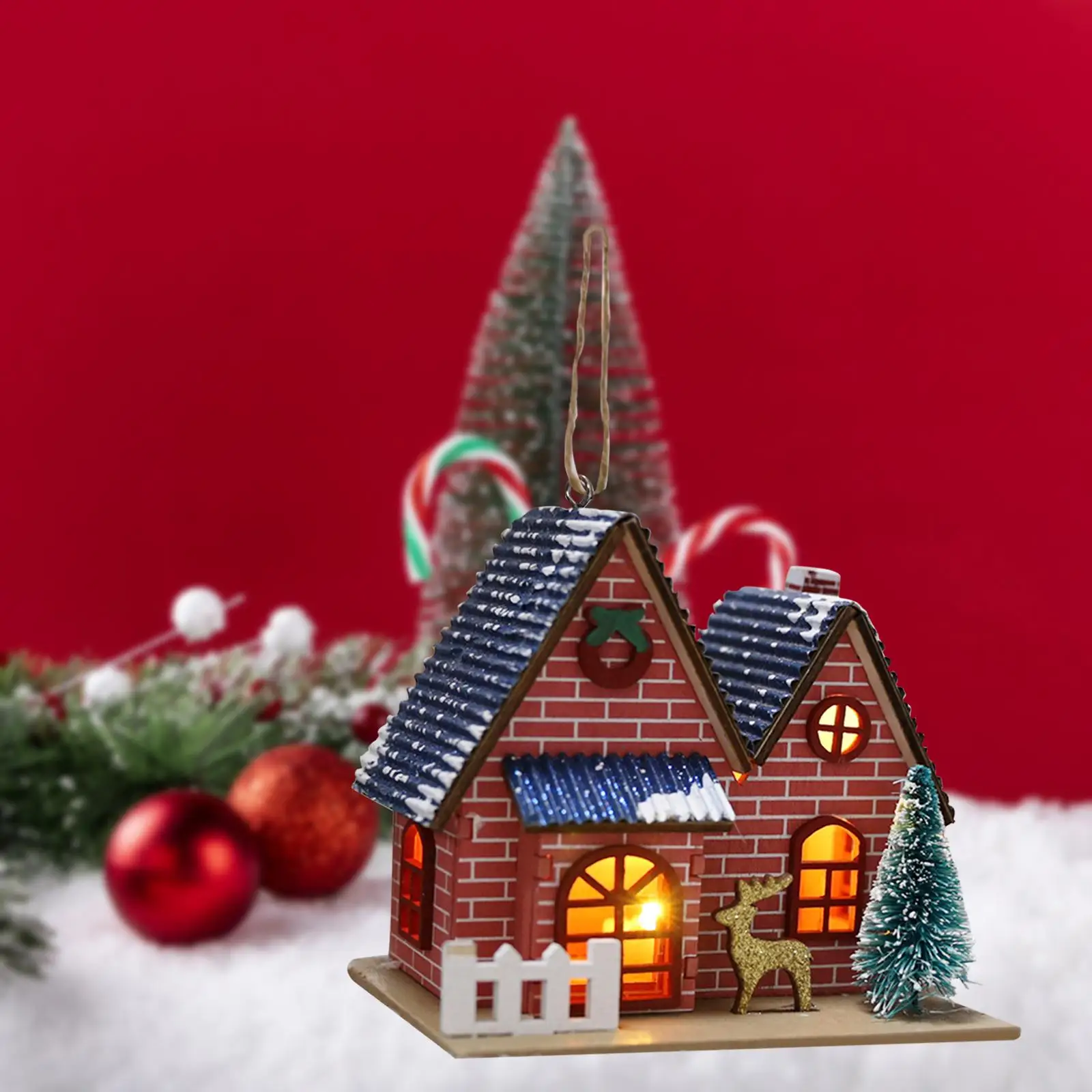 Small Christmas Village House Wood Kids Toy Collectible Glowing Log Cabin for Bedroom Home Xmas Party Decor Table Room Decor Small Christmas Village House Wood Kids Toy Collectible Glowing Log Cabin for Bedroom Home Xmas Party Decor Table Room Decor