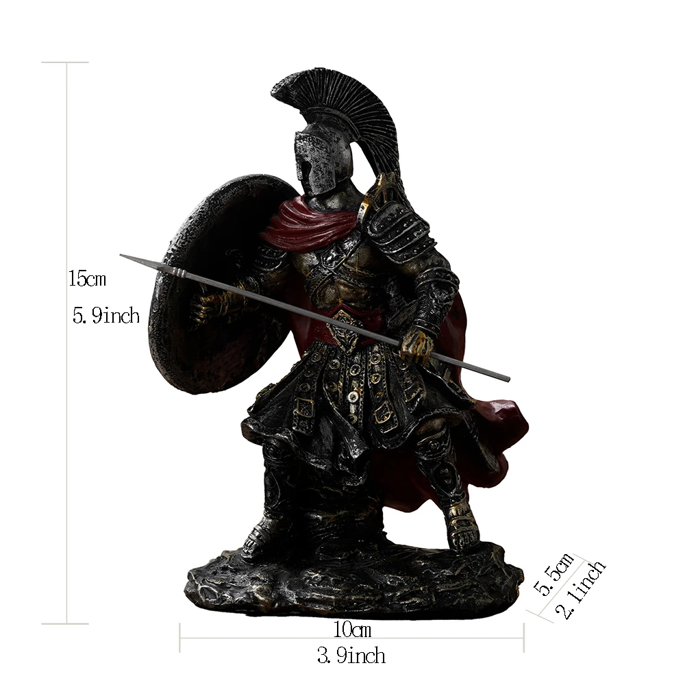 Spartan Gladiator Resin Sculpture Warrior Figurine Home Room Tabletop Decor Collectible Statue Статуэтки Кошек
