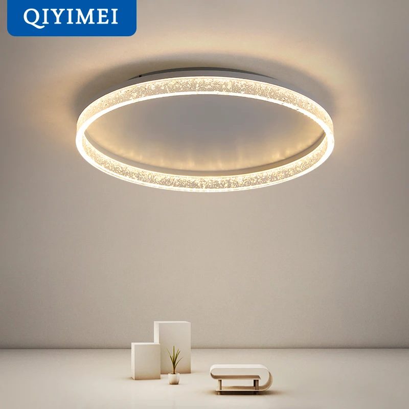 

Round LED Chandeliers lights For Bedroom Lamps Dining Living Room Lusters Indoor Lighting Lights Luminaire White Gold frame dero