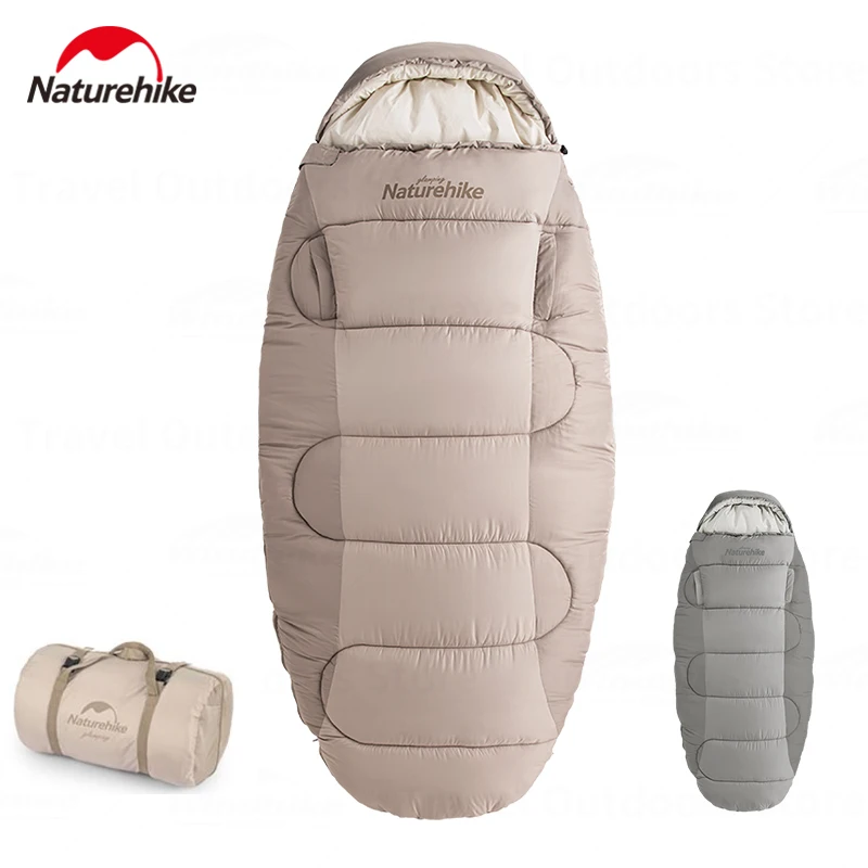 Naturehike Cotton Sleeping Bag Liner Ultralight 9℃~-4℃ Keep Warm Outdoor Camping Washable Winter Quilt With Hat Zip Reachable