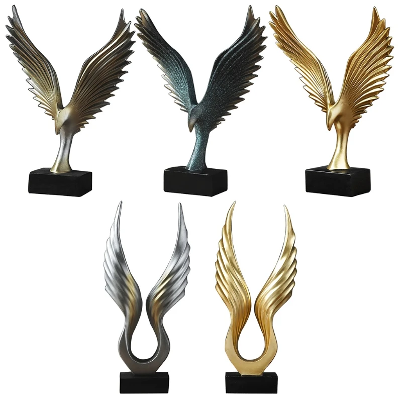 Angel Wings Desktop Decoration Spreading Wings Resin Crafts Wine Cabinet Simple M76D