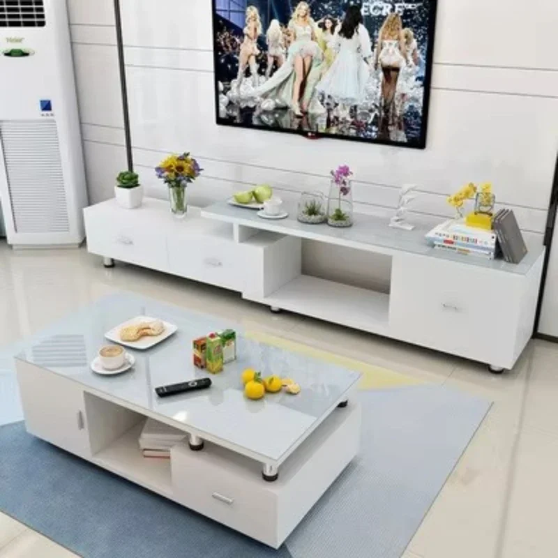 

Style Telescopic TV Cabinet Living Room Kitchen Bathroom Multifunctional Double Lift Coffee Table
