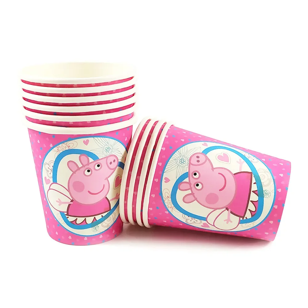 The Latest Peppa Pig Children\'s Birthday Articles Speaker Dinner Plate Paper Cup Flag Party Childrens Birthday Family Party Gift