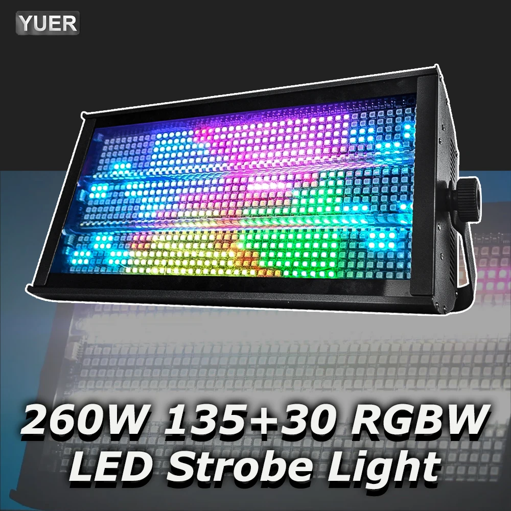 LED 260W RGBW 135 + 35 Segmente Stroboskop-Lichter für DJ Disco Club Hochzeit Party Club Wash Flash Weihnachtsveranstaltungen Bühnenbeleuchtung