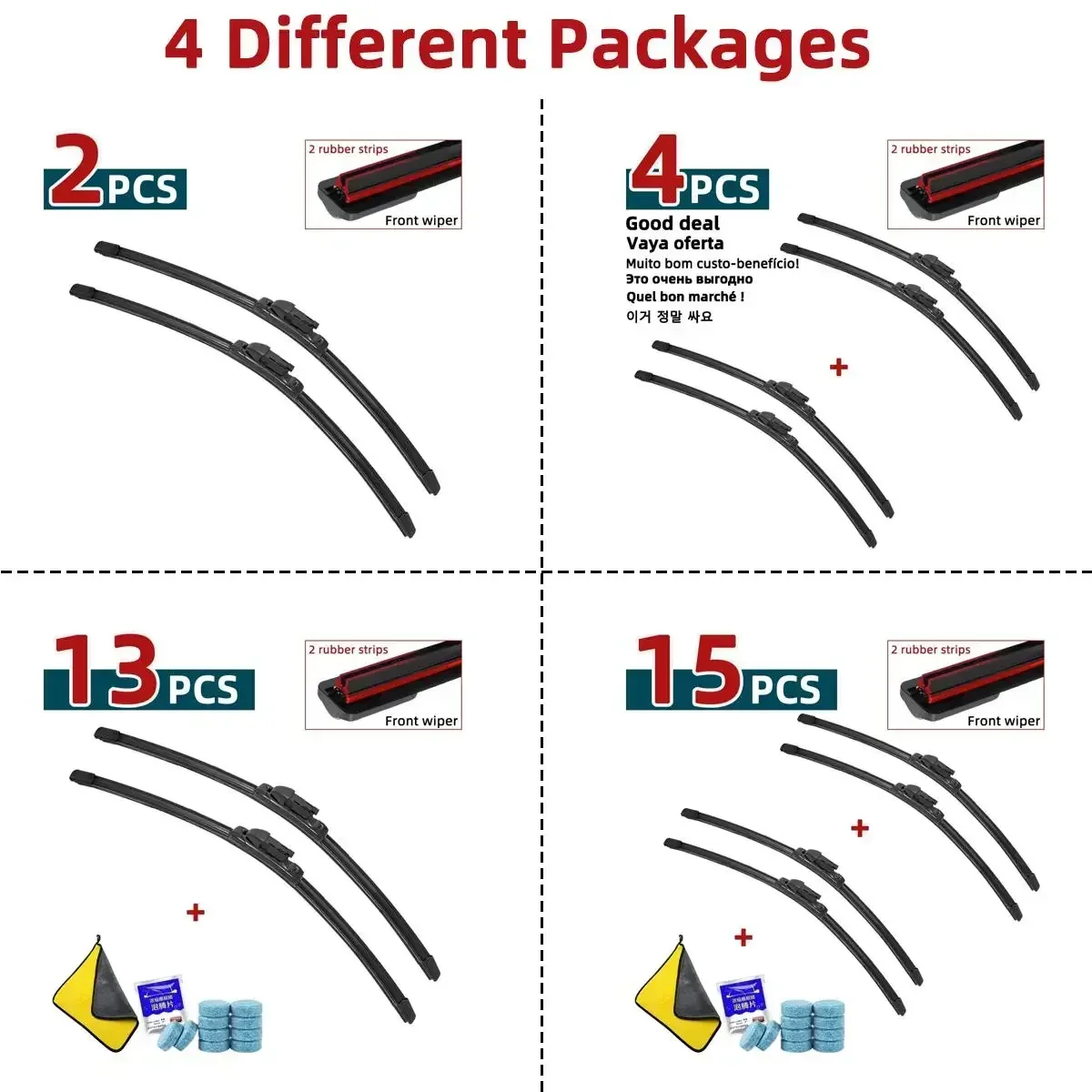 Double Rubber Car Wiper Blades for 2018-2022 Citroen C5 Aircross Front Rear Windscreen Windshield Wipers Accessories