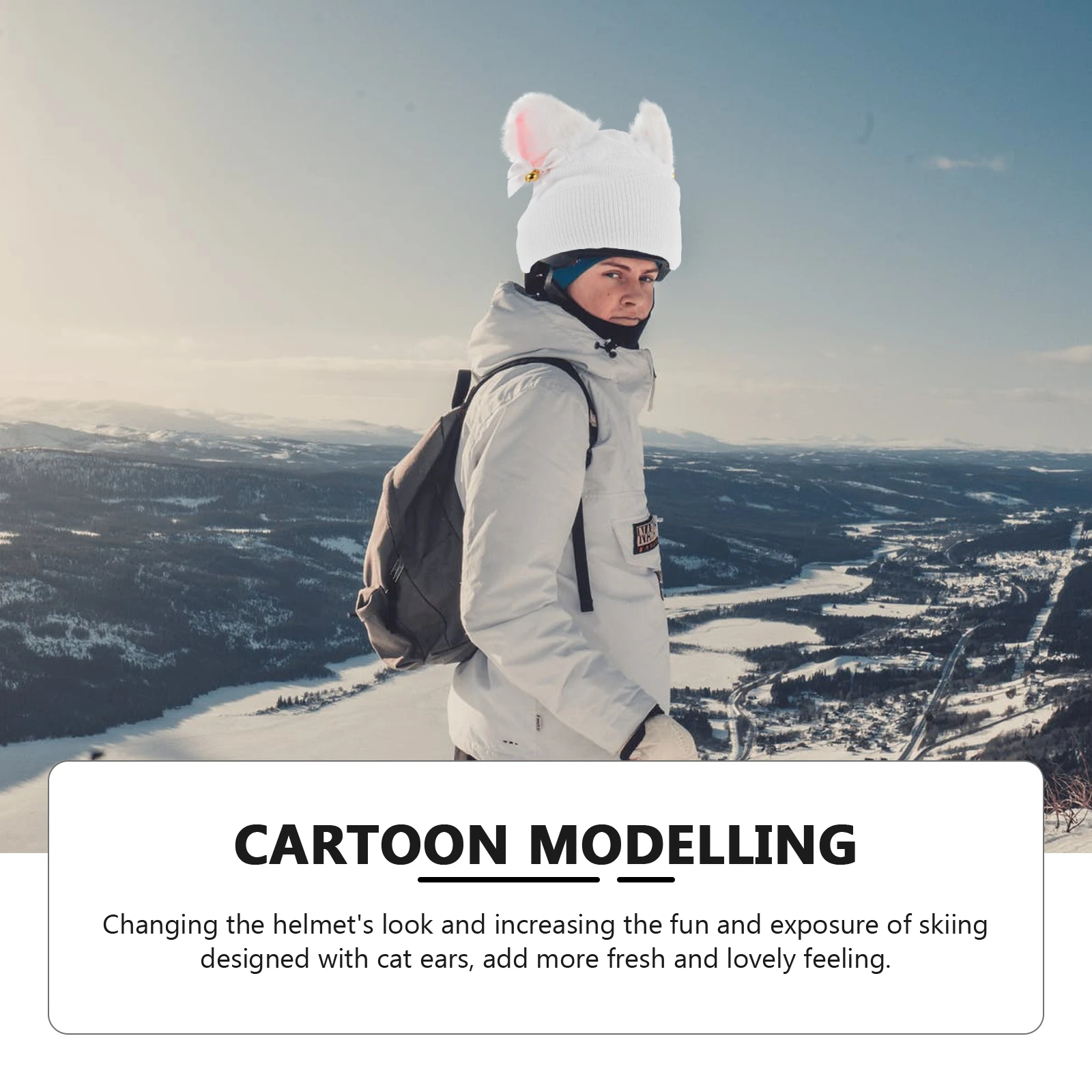 Cartoon Snow Ski Cover Knitted Cap Decor Winter Outdoor Sports Ski Decoration dla kobiet Snowboard Ski Supply