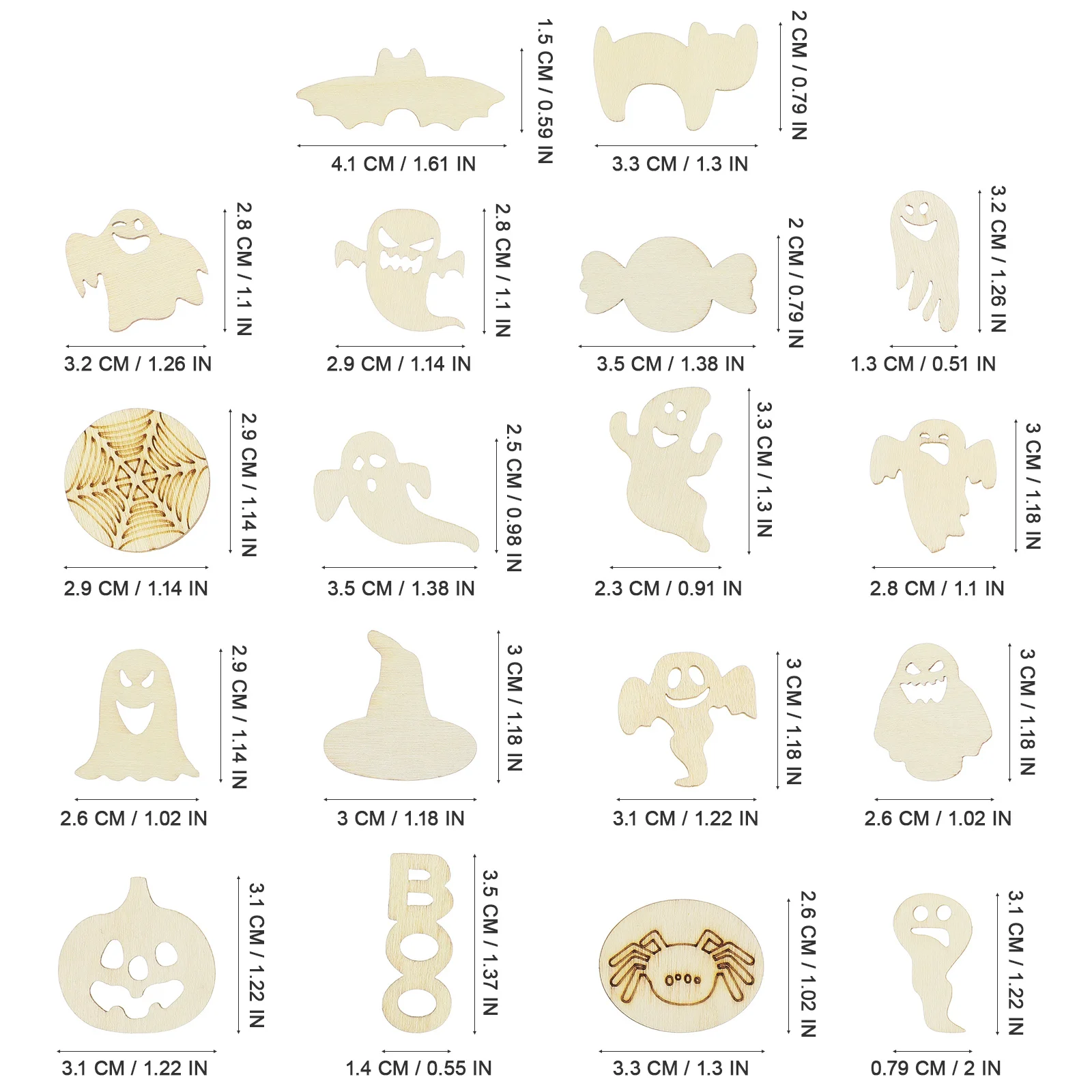 Halloween Wooden Ornaments Eco-Friendly Engraved Ghost Decor For Party Home Scene Hanging Supplies Festival Decoration