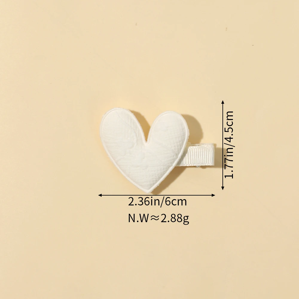 Pinzas para el pelo de princesa para niños, apliques acolchados en forma de corazón de Color sólido, accesorios para el cabello hechos a mano para niña