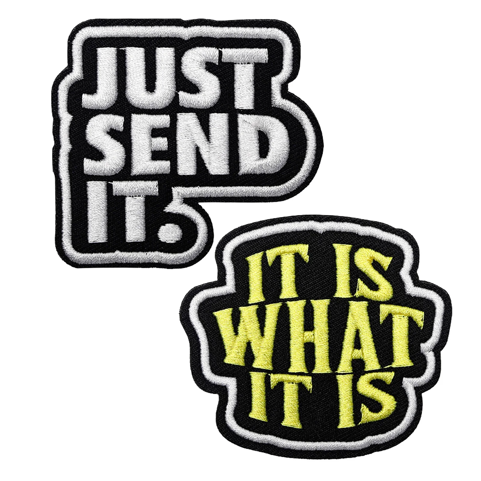 

2PCS Tactical Patches Hook and Loop Embroidered Patches it is what it is Badge Just Send it Tactical Patch