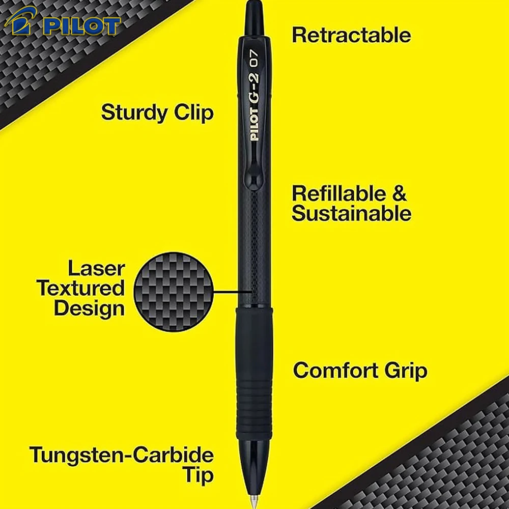 

New Japan Pilot Gel Pen G2 Black Blade Carbon Fiber Texture Limited Rollerball Pen 0.7mm Black Ink Back To School Stationery