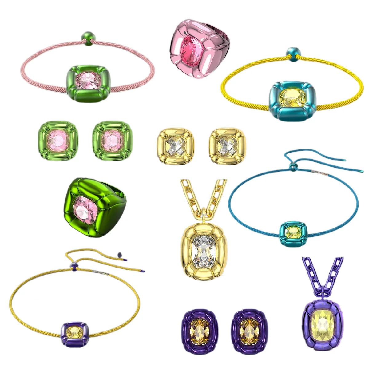 

2025 New Luxury Jewelry Set Necklace Pendant Earrings Pillow Cutting Daily Dressing Party Banquet Essential - Christmas Gift