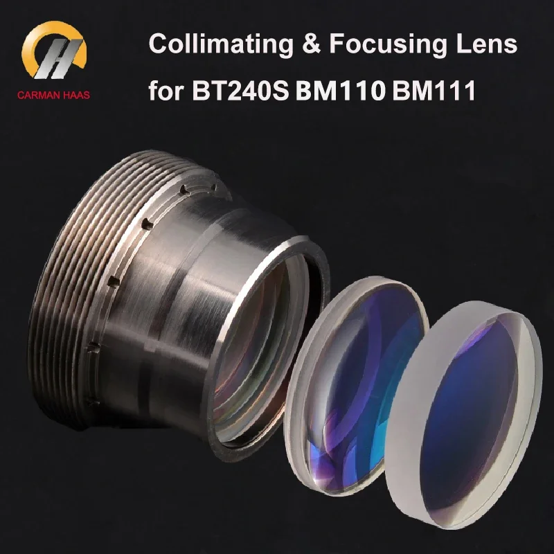 Carmanhaas Collimating Lens Focusing Lens With Holder for Raytool BT240S BM110 BM111 Cutting Head Lenses Collimator Optometry