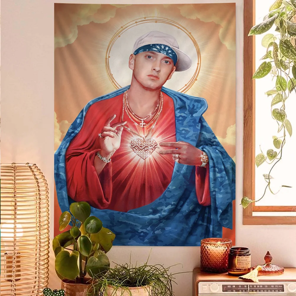 Eminem Posters 8 Mile Poster Hip Hop Rapper Singer Eminem Hanging Bohemian Tapestry Hanging Tarot Hippie Wall Rugs