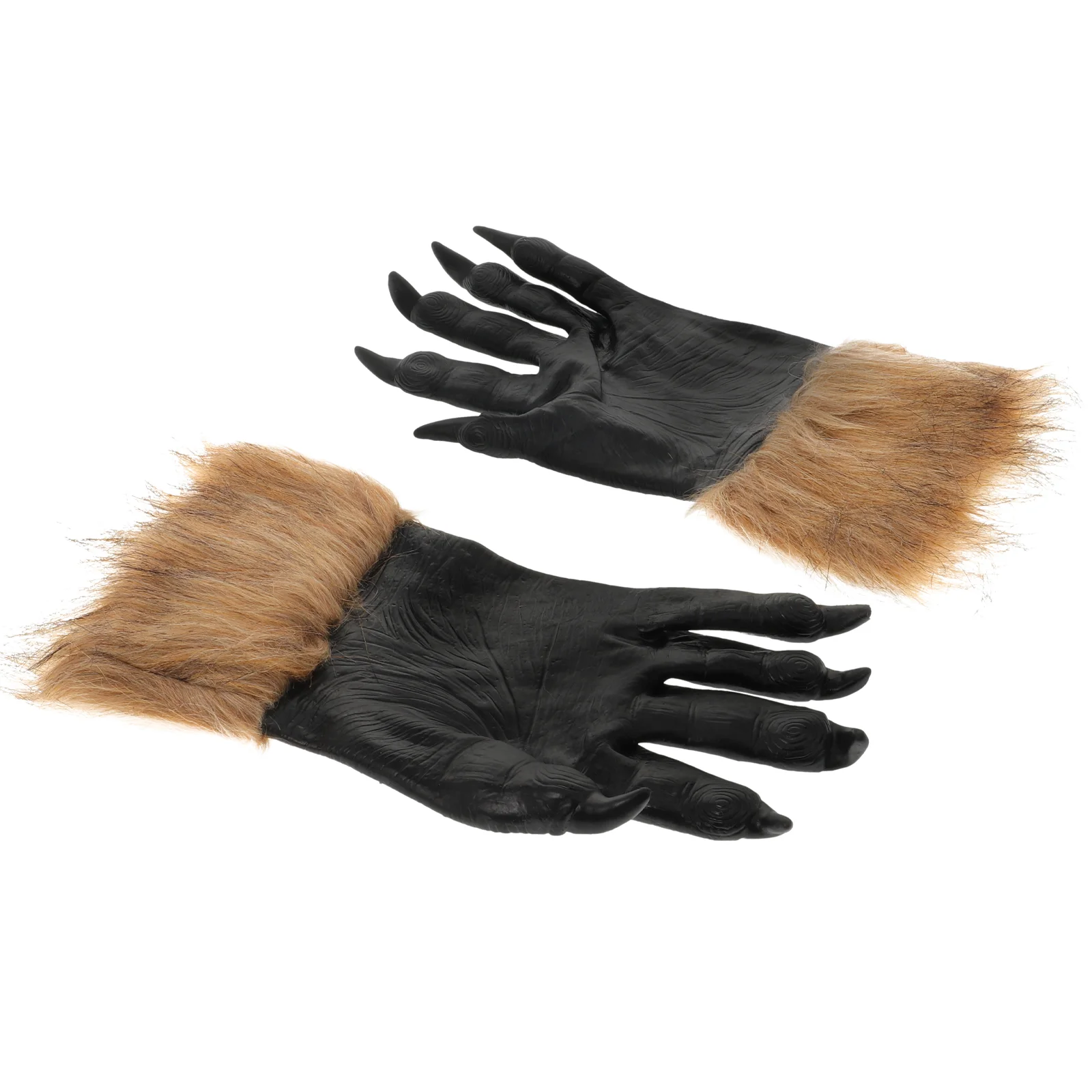 2 Pcs Halloween Wolf Gloves Practical Party Prank Props Scary Cosplay Animal Accessories Plush Vinyl