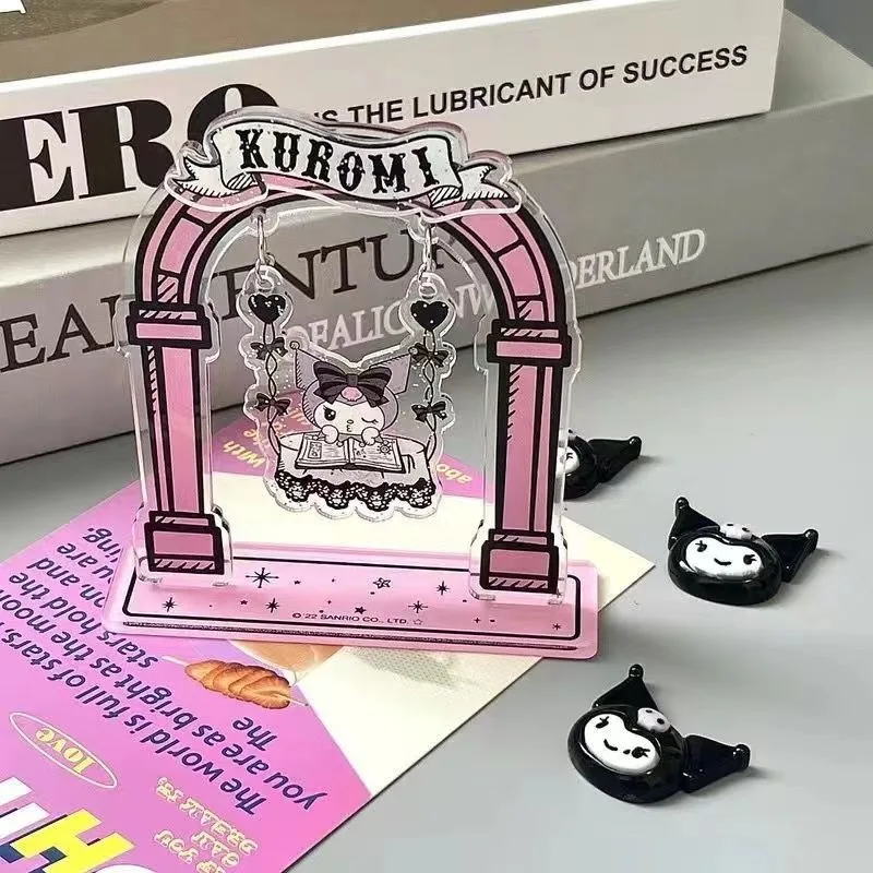 Sanurgente Kuromi-Panneau Debout en Acrylique avec Cœur Girly, Ornements Décoratifs Mignons pour Bureau, Chambre à Coucher, Cadeau d'Anniversaire, Nouveau