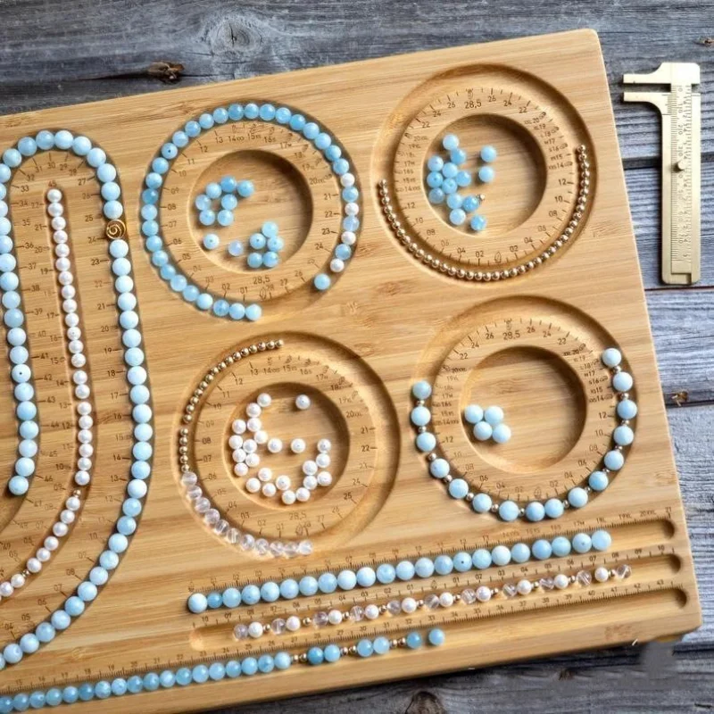 Bamboo Beading Board DIY Jewelry Making Tool Mats Trays Pearl Board Design Bracelet Beaded Pad Tray Accessories 48*28CM