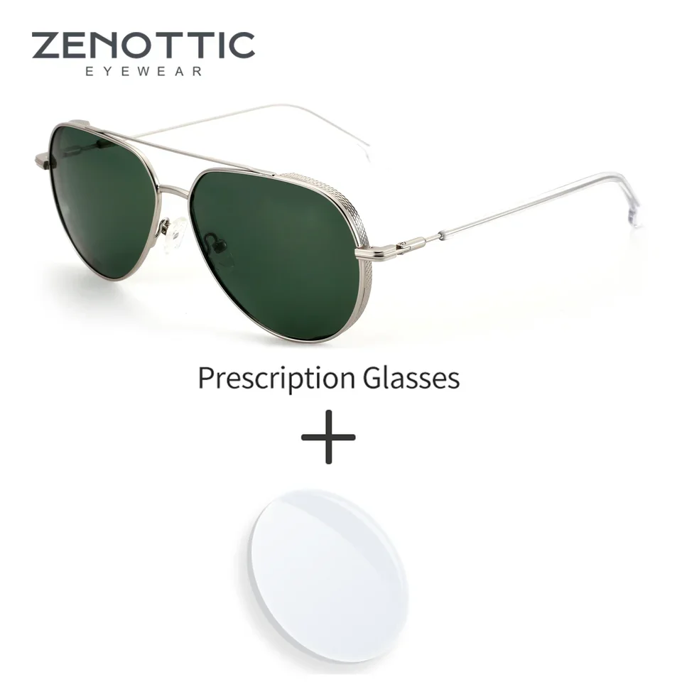 XL Size Fashion Aviator Prescription Sunglasses for Men Metal UV400 Polarized Progressive Optical Sun Glasses