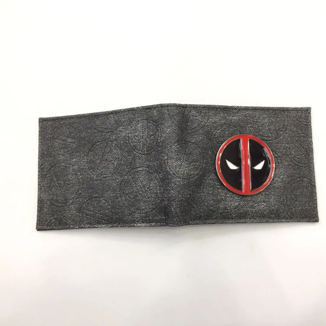 Anime Cartoon Marvel Comics Deadpool Wallet Metal Design Purse Gift for Man Boys