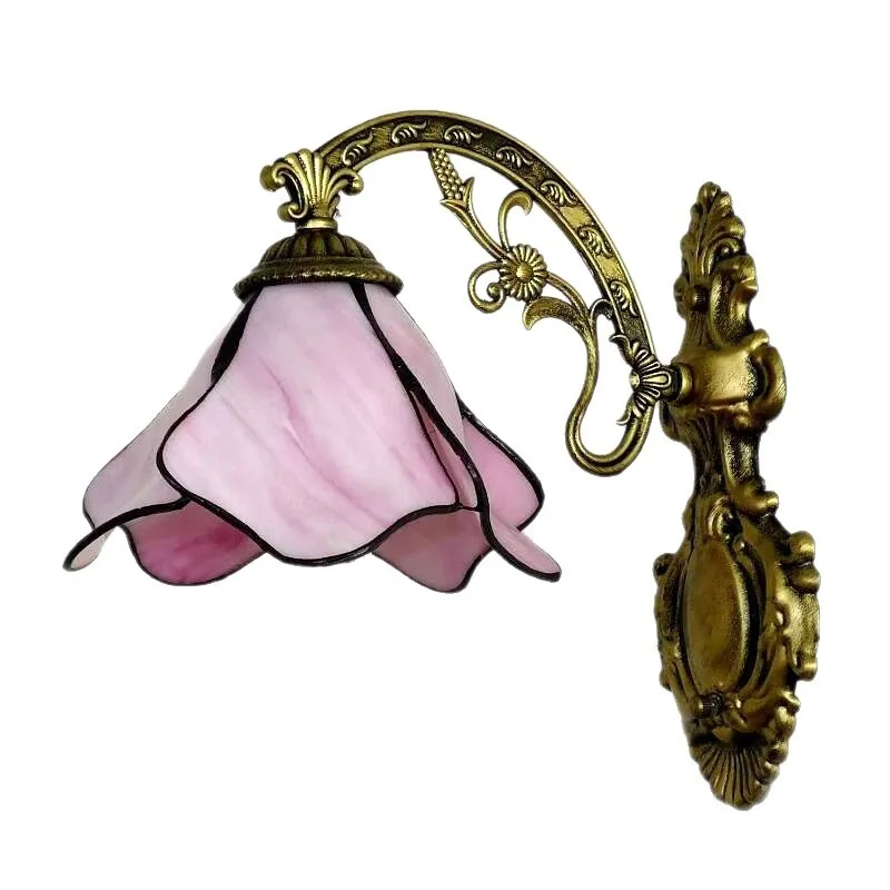 Vintage Tiffany Lotus Wall Lamp Pastoral Wall Lamp