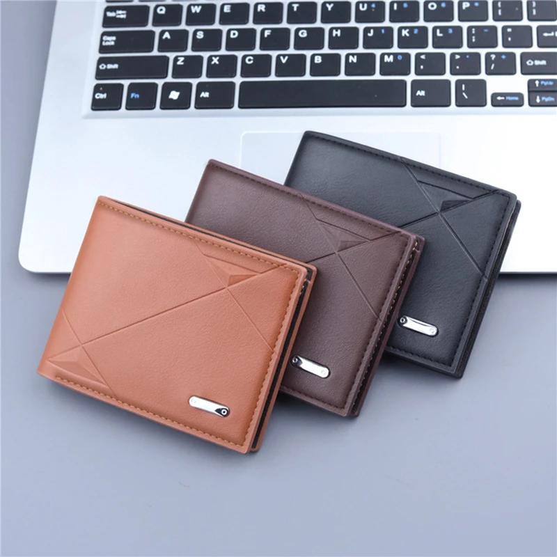 

Classic Short PU Leather Men Wallets Fashion Coin Pocket Card Holder Men Purse Simple Quality Male Wallets