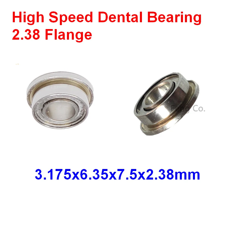 10pcs Dental Flange Bearings 3.175x6.35x7.5x2.38mm For High Speed Handpiece WH Ceramic Balls