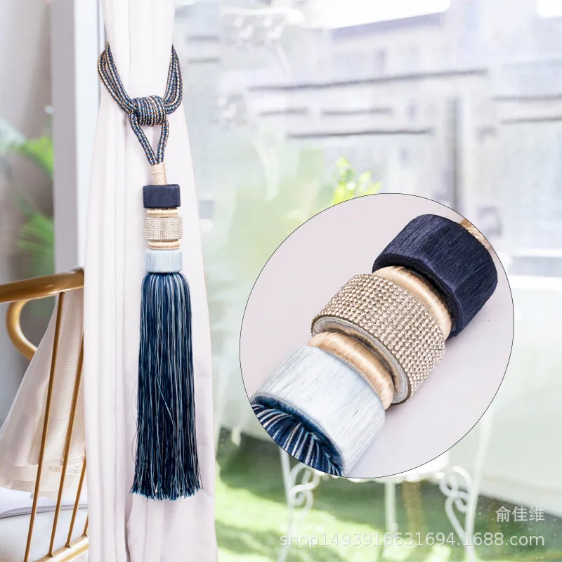 2 Pcs European Gypsophila Curtain Strap Hanging Ball Curtains Tassels Curtain Tiebacks Bandages Brushes Curtain Accessories