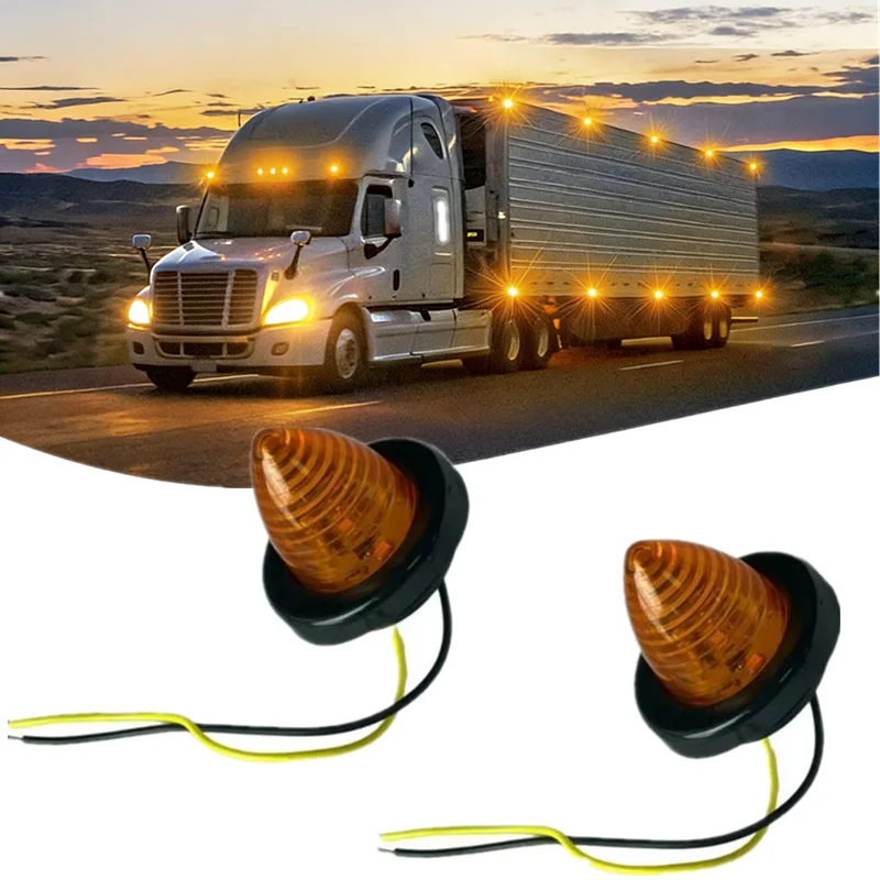 

2PCS Small Round LED Side Marker Lights Car Front Rear Clearence Indicators Light 12V 24V Trucks Trailer RV Bus Signal Taillight