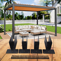 4Pcs 2x4 Pergola  Side Top Mount Bracket  Upper  Joint Timer Lumber Kit Carbon Steel  For Gazebo Outdoors Yard  Gardening Parts